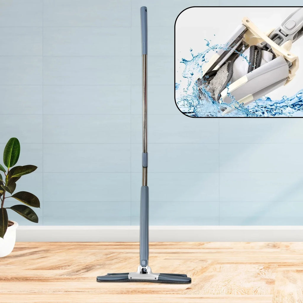 Flat Mop – 360° Rotating Head, Easy Squeeze