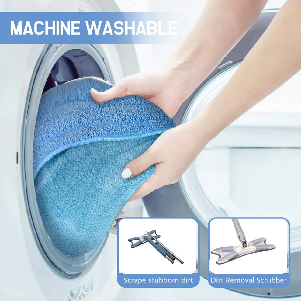Flat Mop – 360° Rotating Head, Easy Squeeze