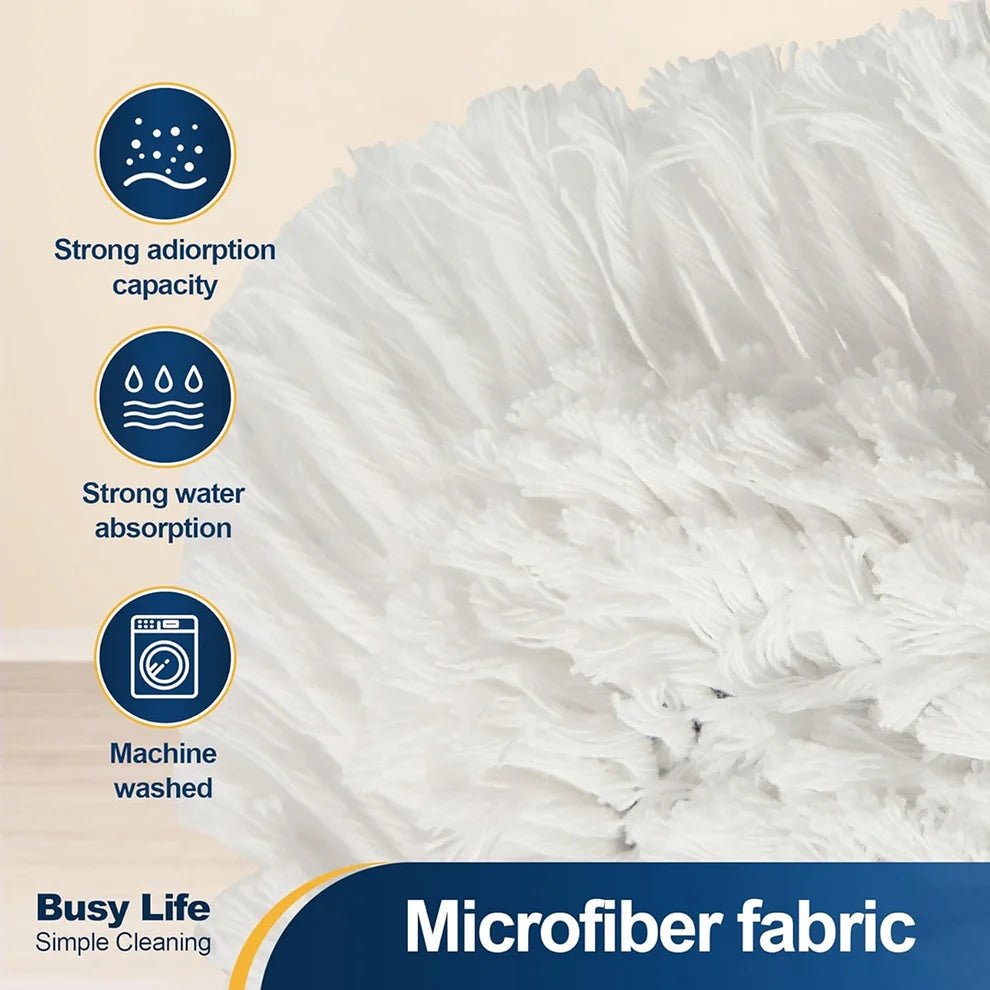 Flat Mop – 360° Rotating Head, Easy Squeeze