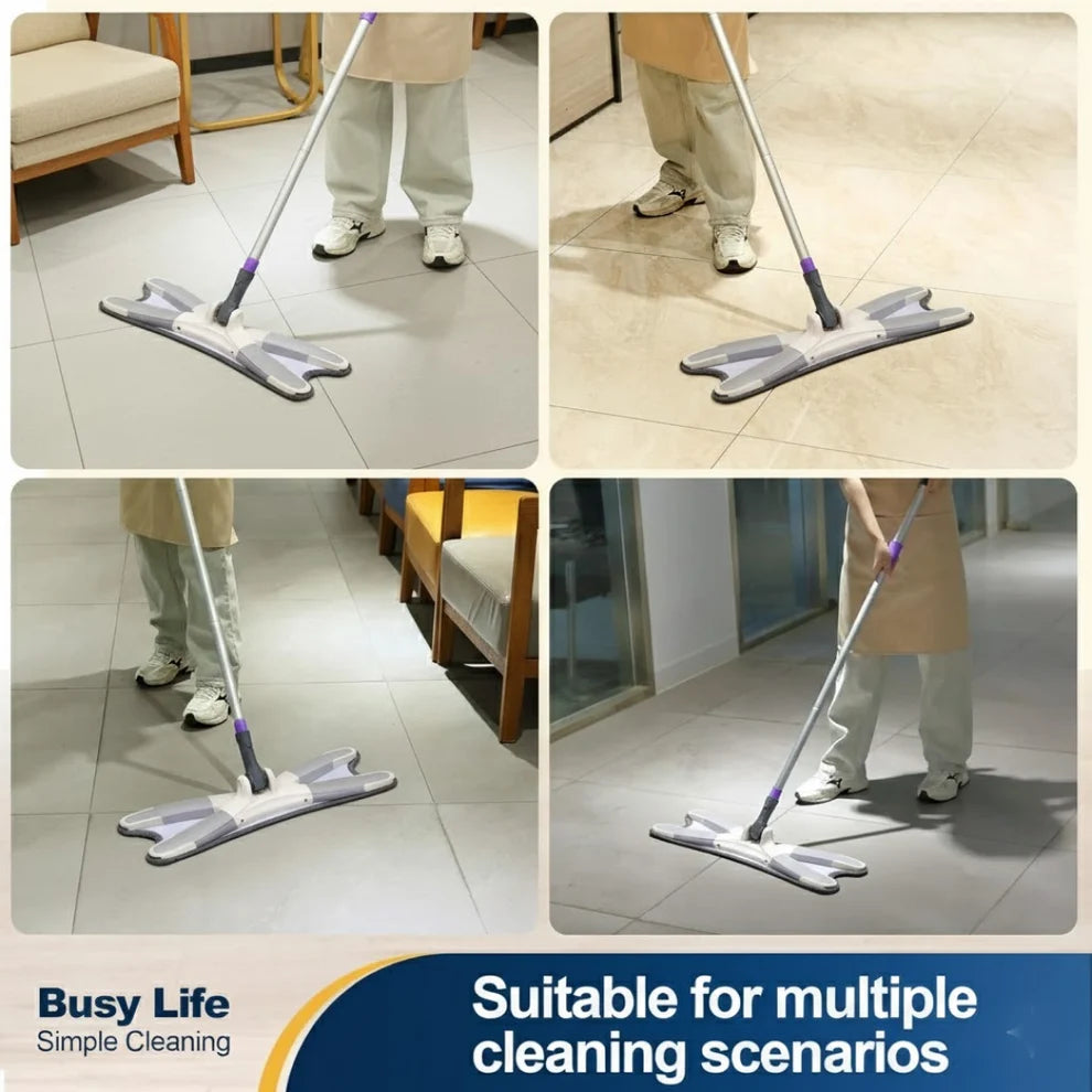 Flat Mop – 360° Rotating Head, Easy Squeeze